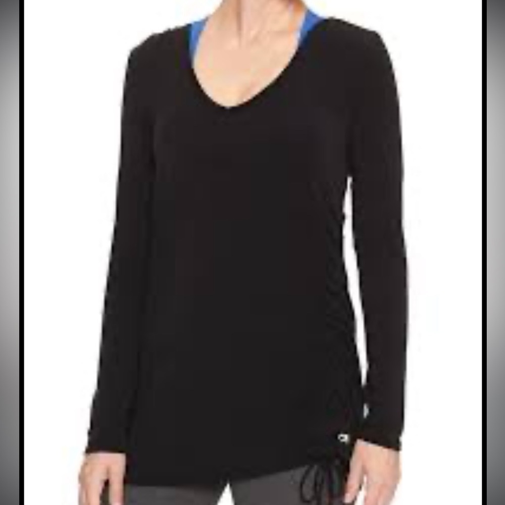 3 For $30 Gap Fit Long Sleeve Cinched Side Tie Top Black